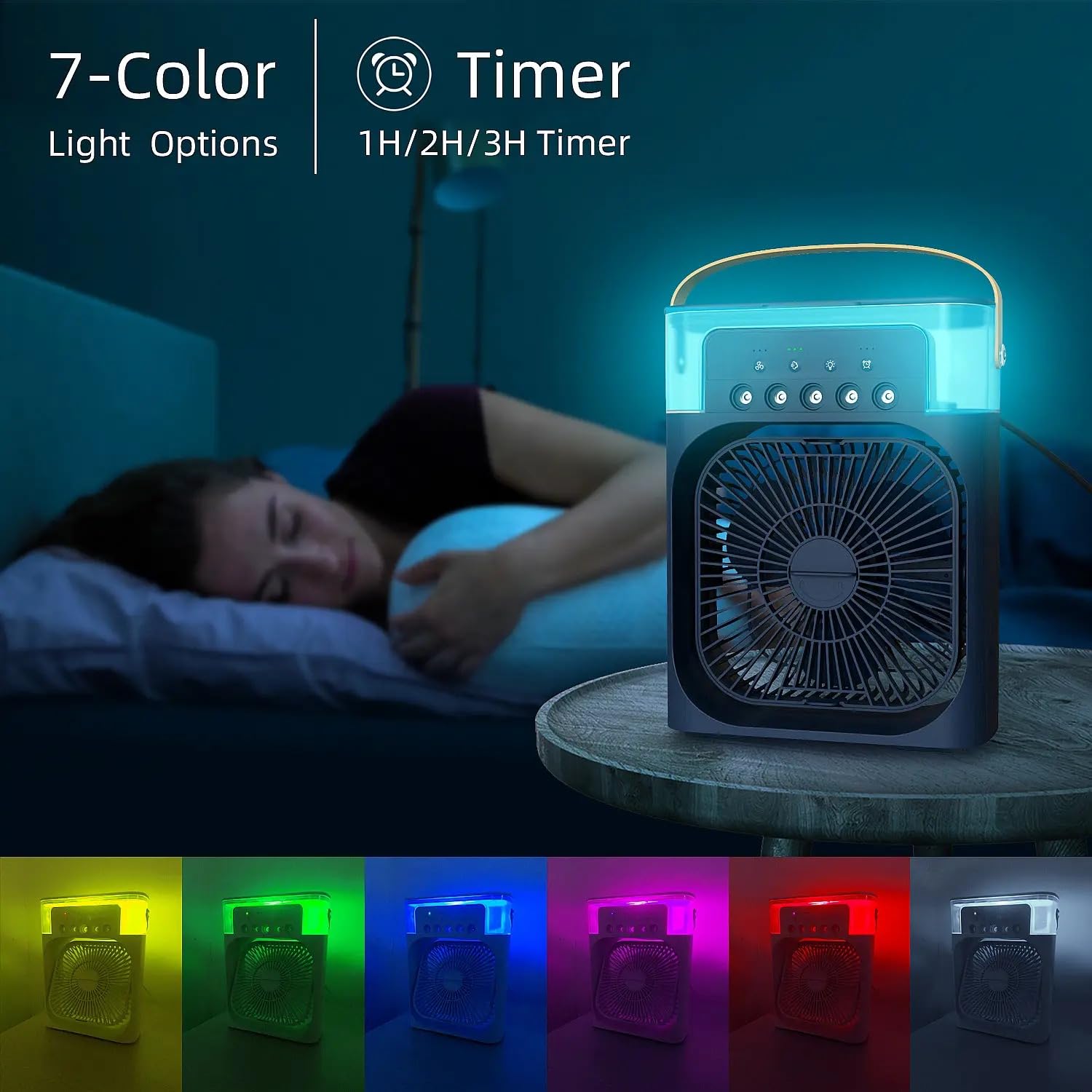 Portable Air Cooler Fan – 3-in-1 Mini Personal Air Conditioner with Humidifier &amp; USB